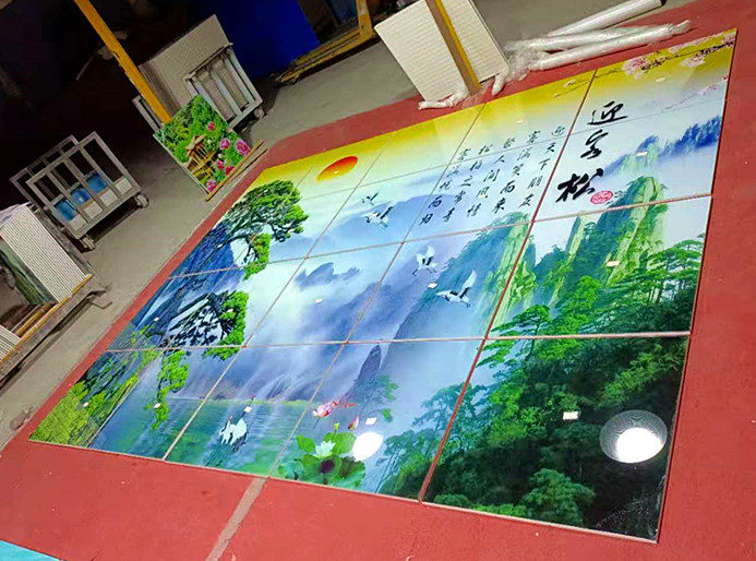 山水画瓷砖图片_迎客松