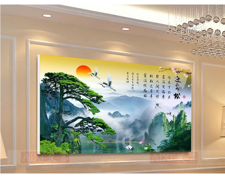 【迎客松】3幅推荐 - 艾喜背景墙