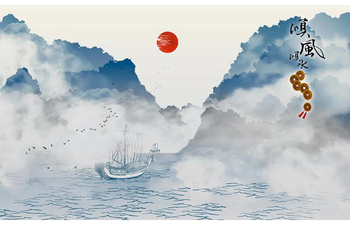 【新中式-水墨山水】彩色涟漪,水墨波澜,意境抽象山水